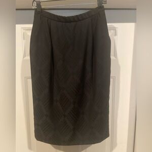 Pendleton~Black/Gray~100% Virgin Wool~Geometric Print~Midi Skirt~Pockets~Size 6